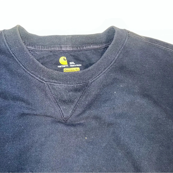 Carhartt Mens Navy Blue 3XL Original Fit Crewneck Sweatshirt Workwear - Picture 3 of 5